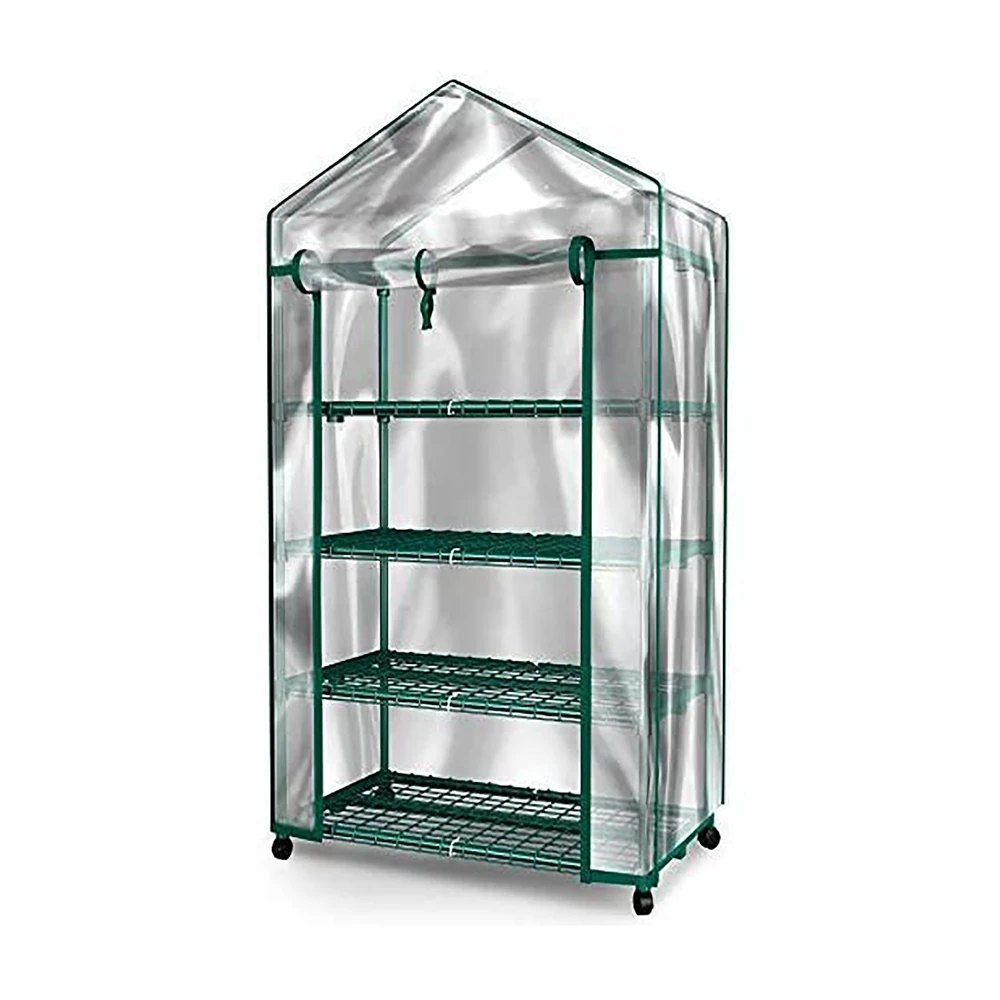 

US Warehouse Mini Garden Greenhouse 4 Tiers Indoor Outdoor Greenhouse With wheels-Use in Any Season for Plants Grow Tent