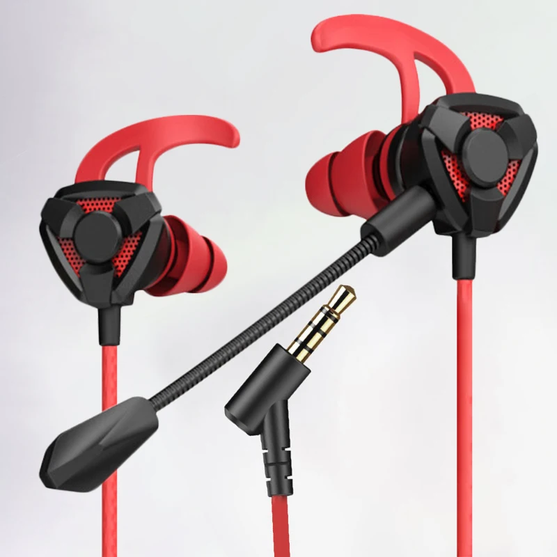 

Popular Wired Noise Cancelling Cheaper Sports Stereo Wireless Headset in Ear Cell Phone Wired Earphones with Microphone, Black red