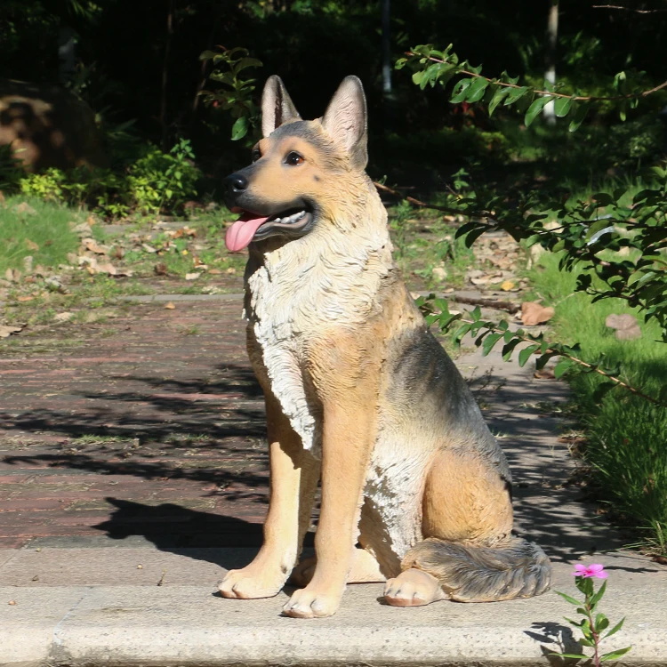 Wholesale Resin German Shepherd Dog Life Size Dog Statues,Realistic