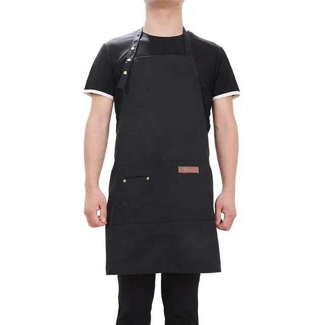 

SunYue Black Color Barista Florist Hot Sale OEM Canvas Apron Canvas Apron With Pockets, Can be customized