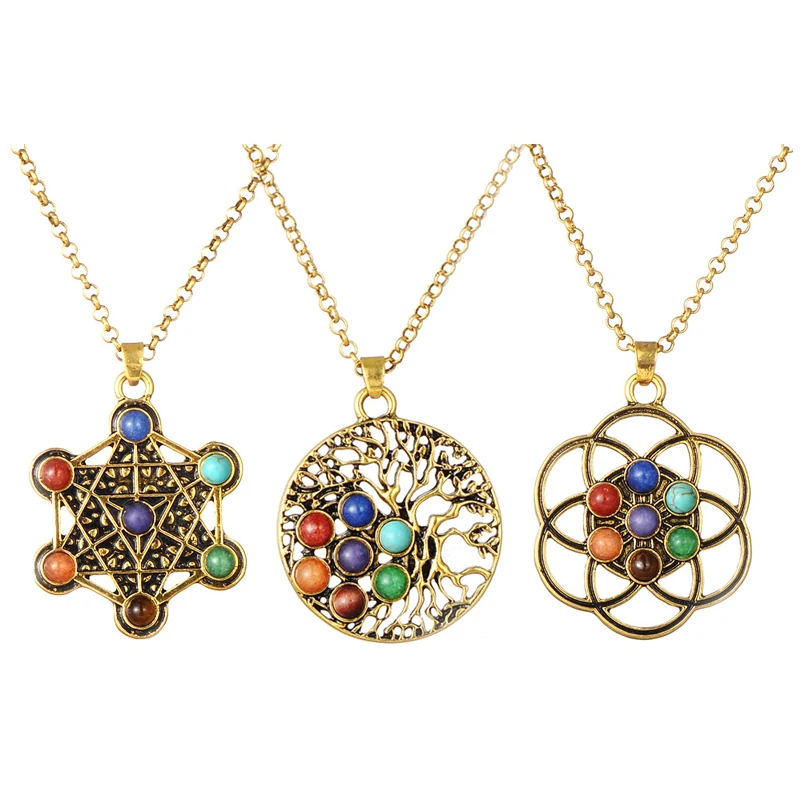 

Trade Insurance Best Quality Natural Stone Gold Color Mala Necklace Yoga Jewelry