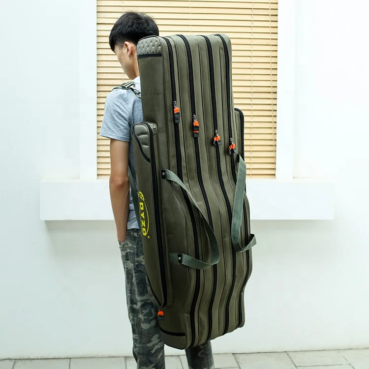 

portable carp fishing tackle storage travel bag waterproof ice fishing rod bag, Green