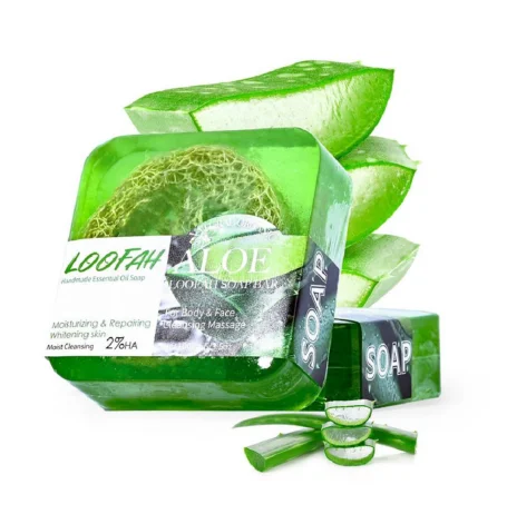 

2022 Natural Private Label New Homemade loofah soap luxury Whitening skin Aloe Soap loofah Essential Oil soap
