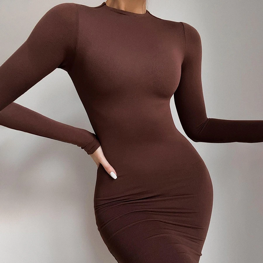 

Nibber K20D09793 Vintage Dress Women Sexy Outfit Sheath Female Casual Bodycon Long Sleeve Elegant Bandage Ladies Designer Clothe