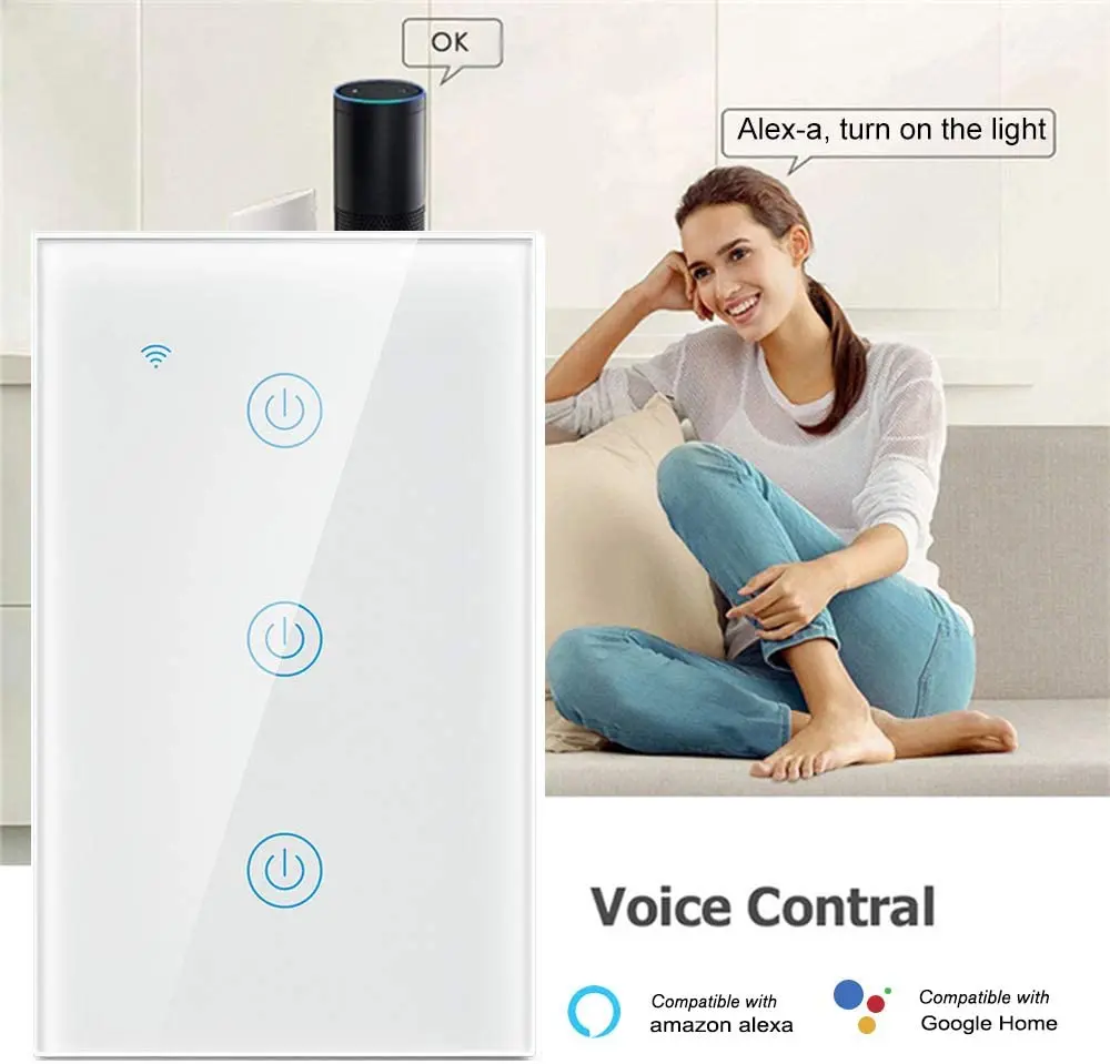 Zigbee 3 Gang 3 Way Smart Wifi Light Switch Wifi Remote Control Switch/Wifi Smart Wall Switch - ANKUX.COM