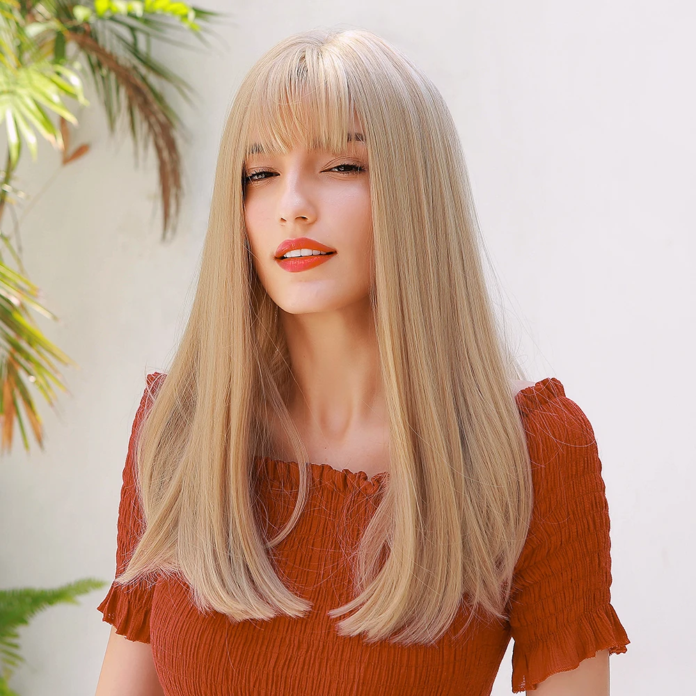 

Inteley gradient color oblique bangs high temperature fiber wigs
