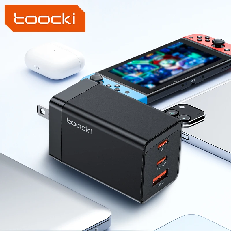 

Toocki on sale 33W/40W/67W/100W dual usb-c ports charger EU/UK/US/KR gan charger for phone fast quick charging