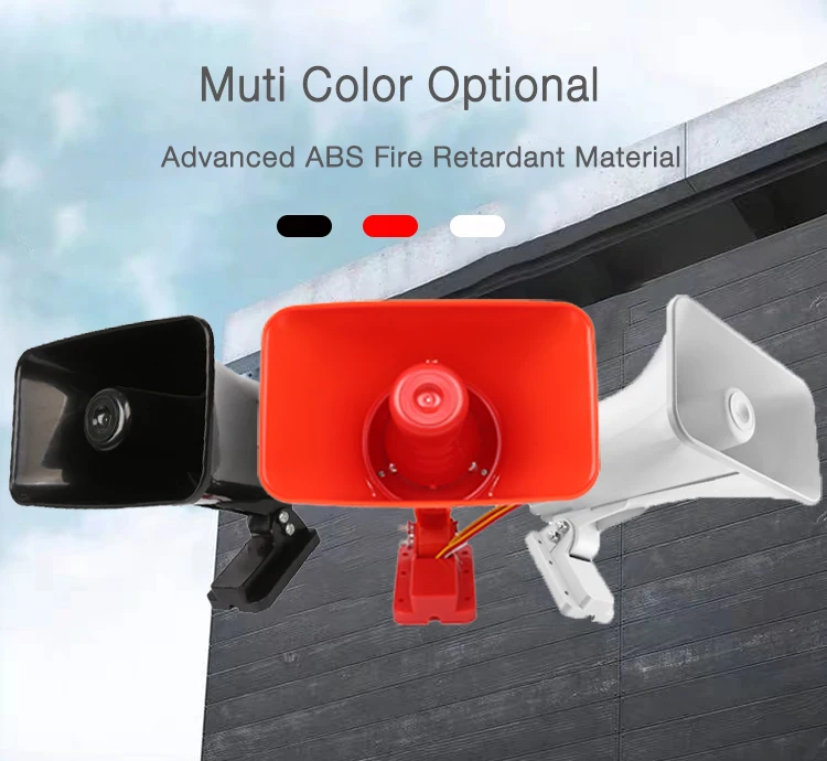 Home Security 120db Outdoor Loud Siren Alarm White Color Wired 12v 30w