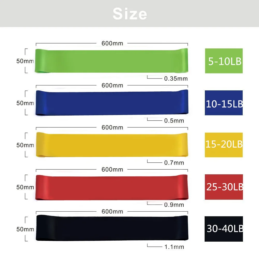 

NATUDON High Quality Non-latex Resistance Bands Mini Loop Bands TPE, Blue/green/yellow/red/black