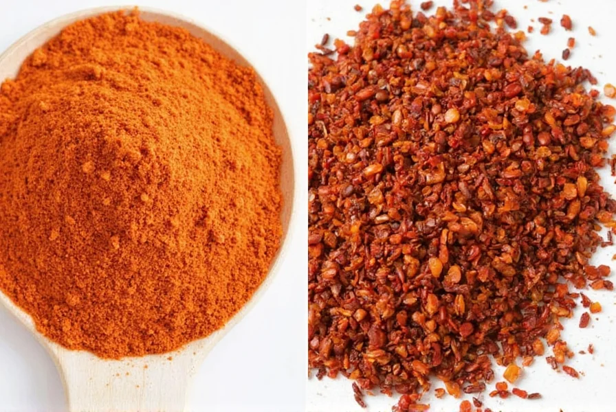 Spice market with various chili flake options