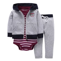 

New Arrival Model 3pack Love Baby Clothes Set Romper Pants With Baby Jacket