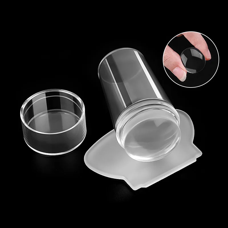 

Silicone transparent nail art stamper kit everthing for manicure plate stamp polish Stencil template seal Nail stamper scraper, Clear