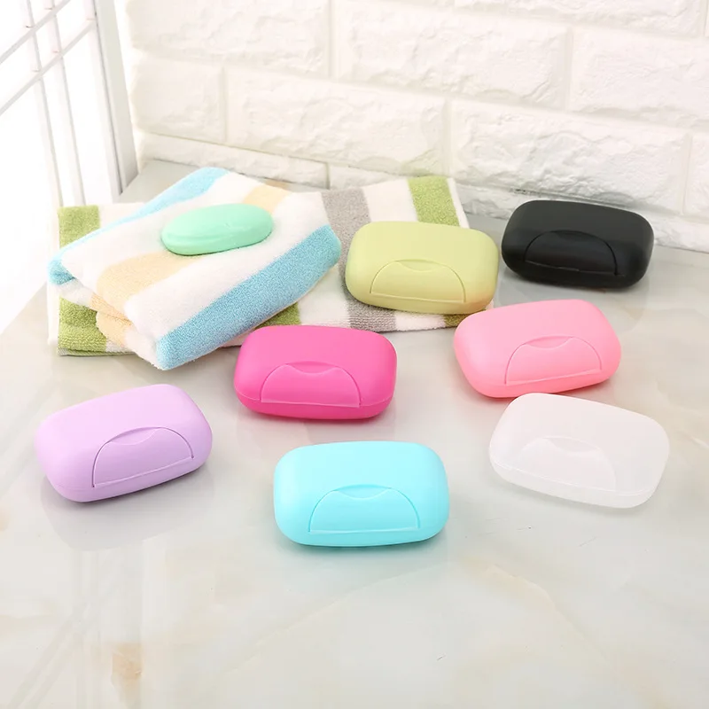 

Amazon Hot sale portable travel colorful bathroom plastic shape soap case dishes holder Soap Dish Case Holder Container New, Four color