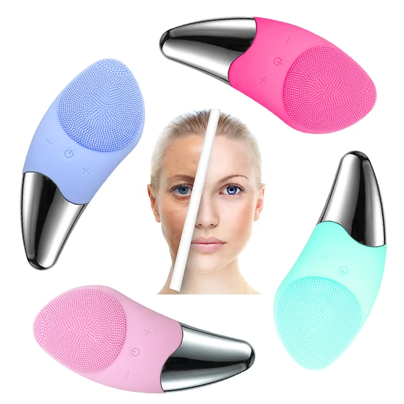 

2020 Christmas gift Portable Facial Exfoliater Electric Washing Face Machine Silicone Scrub Pore Cleanser Spin Facial Cleansing, Customized color