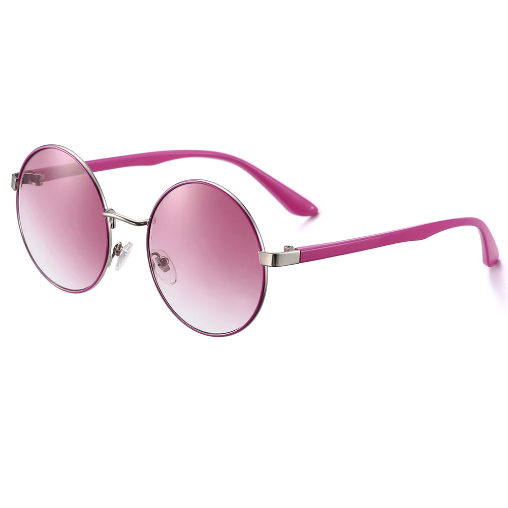 

Trendy metal round rose colored polarized sunglasses women