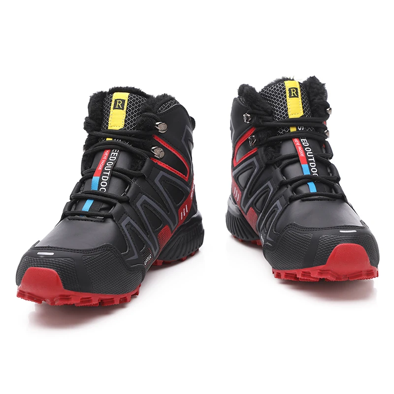 

dropshipping outdoor warm hiking boot OEM anti cold climbing mountain trekking walking unisex ankle warm snow boots men boots