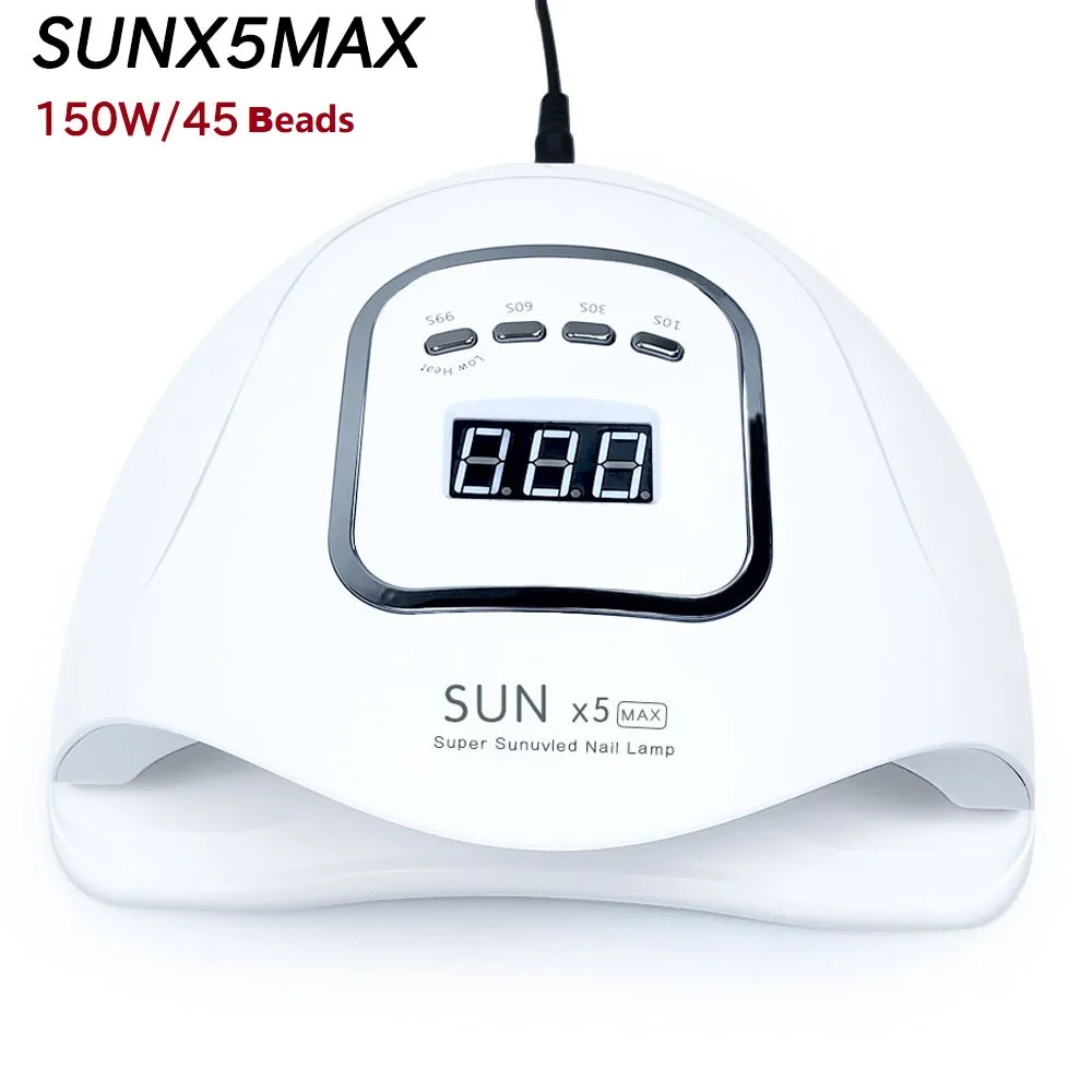 

Nail Dryer LED UV 150W Nail Lamp Light Therapy Lamp SUNX5 MAX Smart Sensor Nail Phototherapy Machine, White