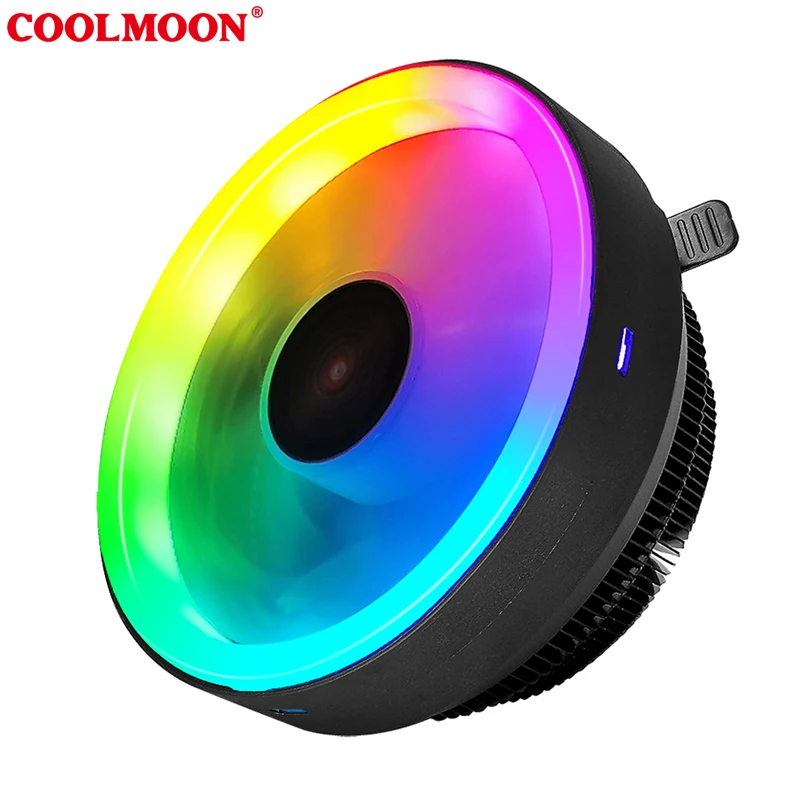 

COOLMOON GLORY -I CPU cooler computer processor lighted Automatic RGB 3PIN 120mm air cooling fan radiator, Auto rgb