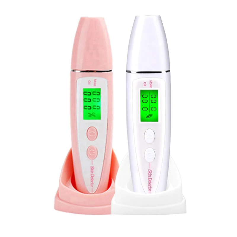 

New Arrivals Wholesale Skin Detector Home Use Portable Facial Skin Analyzer, White, pink