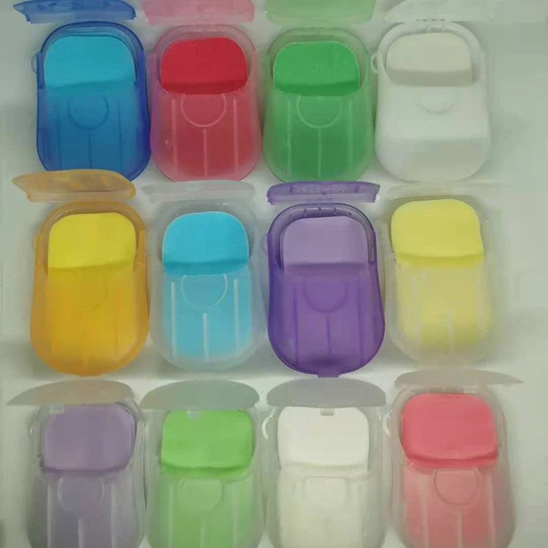 

Fast shipping cheap price disposable soap slice portable mini hand soap paper for travel, 5 colors mix