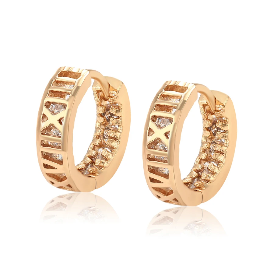 

93973 Xuping promotional price Jewelry 18K Gold Plated Fashion Huggies hoop Earring For Women