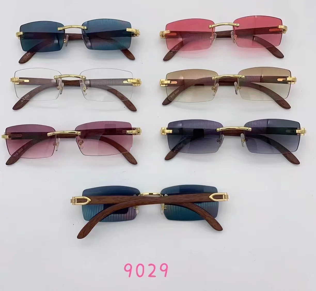 

Frameless retro mirror women 2021 square frame male sunglasses rimless men fashion sun glasses, Custom color