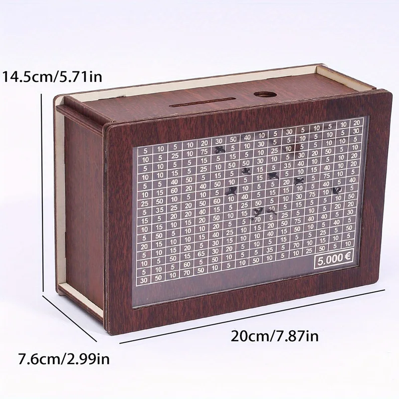 Wooden Piggy Bank Money Saving Box with Counter