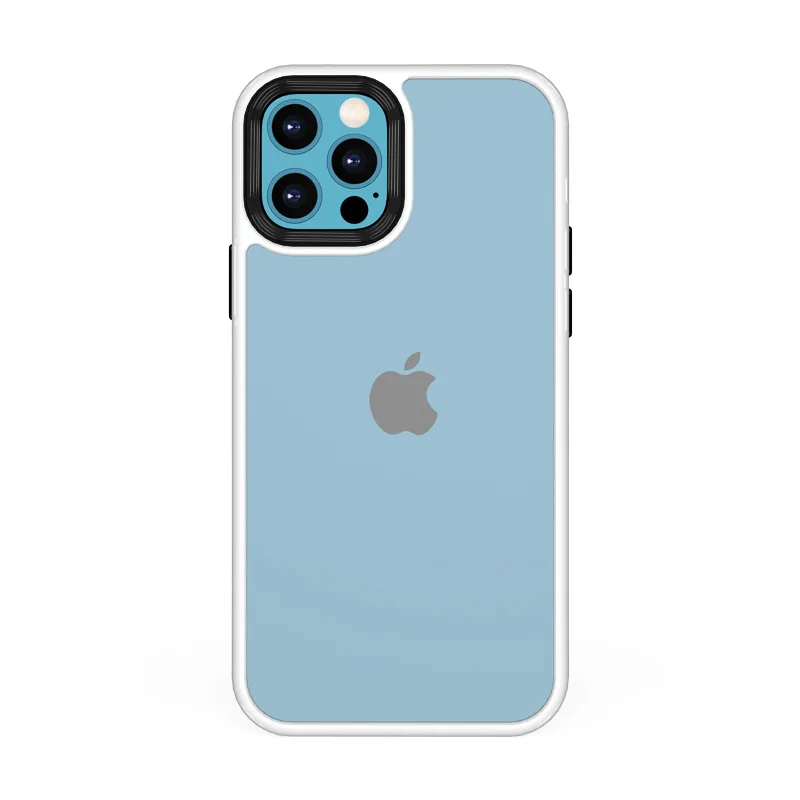 

Wholesale Brand skin-feel frosted phone case For iPhone 11pro acrylic metal button protection case For iphone12Pro Max, 6 colors