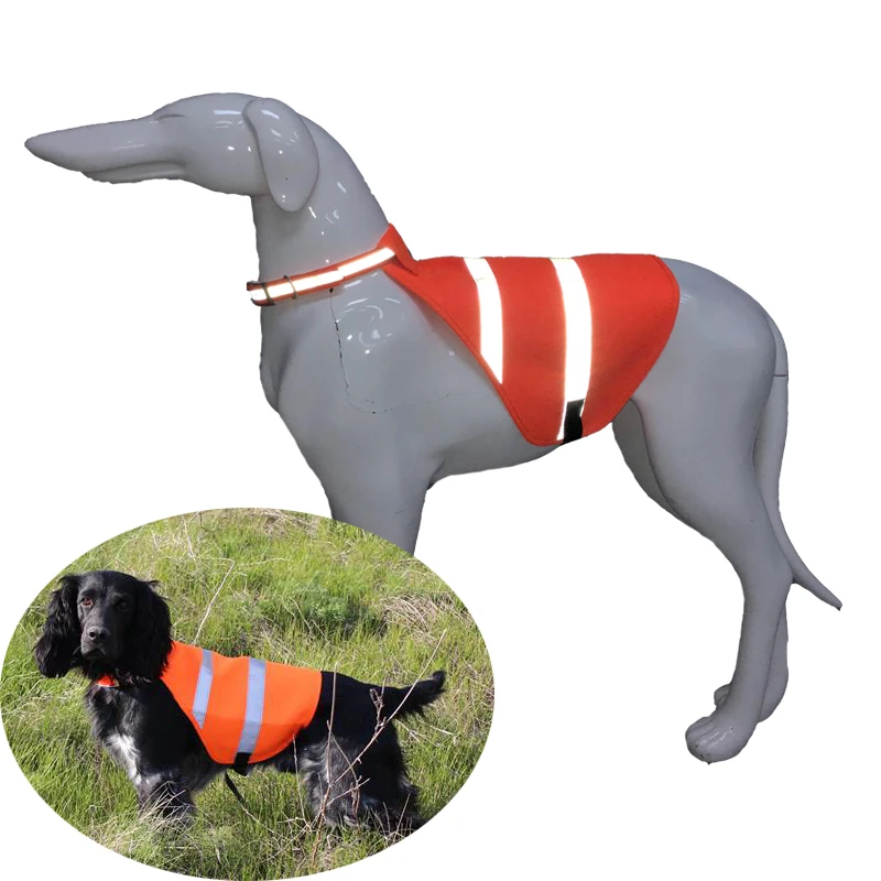 

New High Visibility Reflective Dog Pet Safety Coat Vest Hi Vis Fluorescent orange