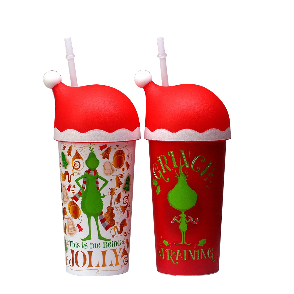 

New Arrival 20 OZ 600ML Reusable Plastic Coffee Cup Christmas Santa cup
