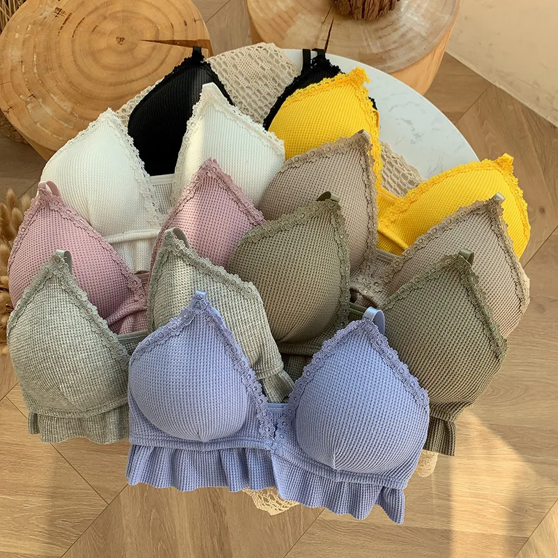 

F30372A New French Bra Girl's triangle cup underwear bralette, As picture