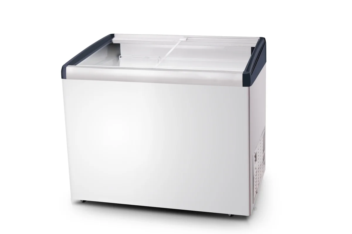 256-516L Sliding Door Curved Glass Type Ice Cream Freezer