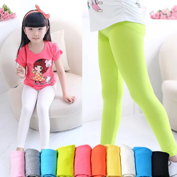 

2021 Spring and summer style Korean version of children girls modal candy color elastic solid color leggings wholesale, Picture shows