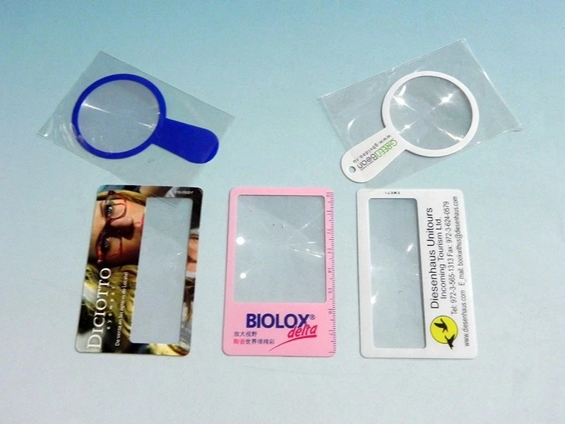 Custom Design Pvc Magnifier Business Card Magnifying Glass Business