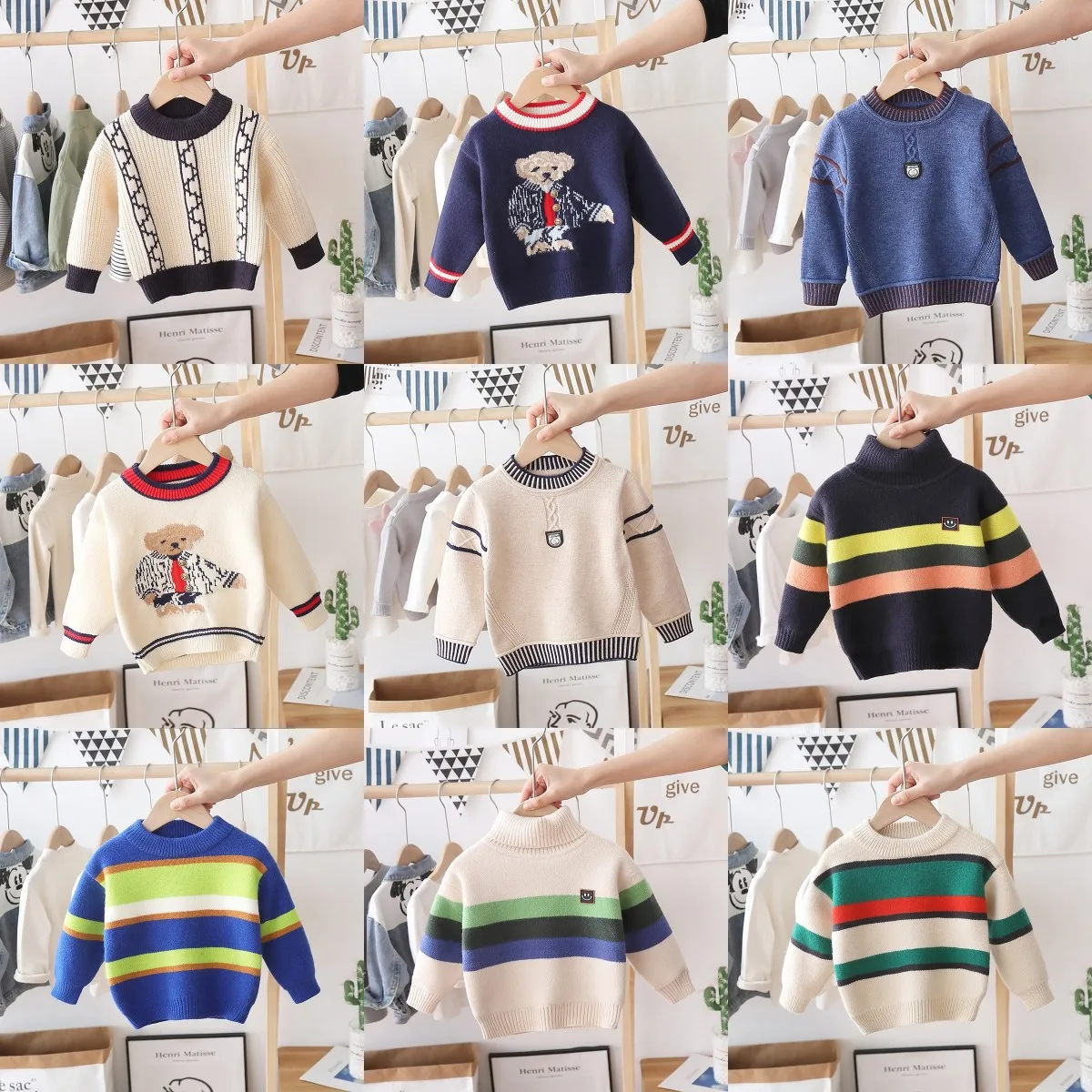 

Wholesale NEW Children Boutique Clothing Baby Oversize Pullover Kids Winter Knits Jumpers Sweaters