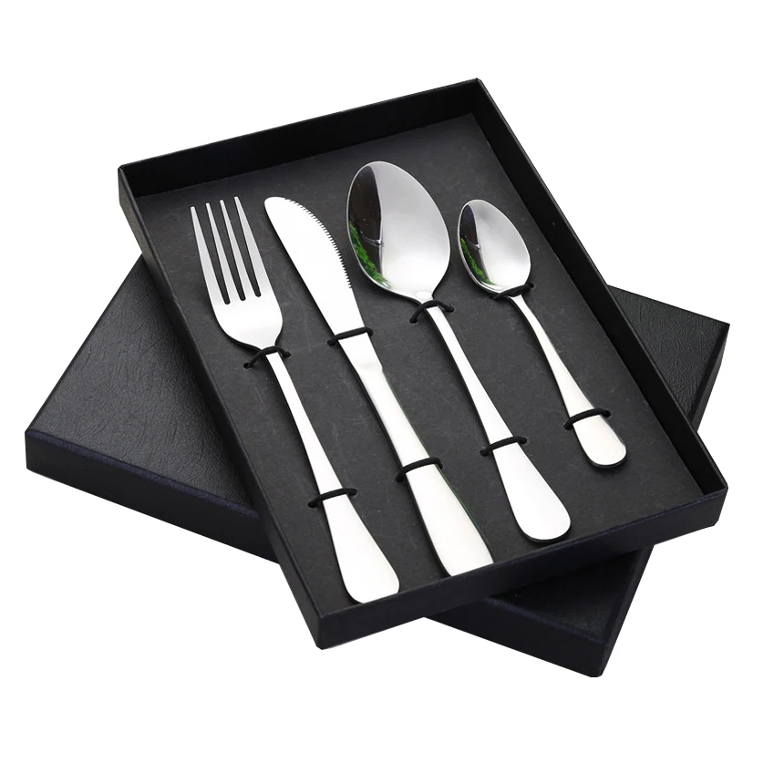 

Wholesale Cheap Stainless Steel Spoons Forks and Knives Box Set, Silver, blue, purple, gold, black, rose gold, colorful