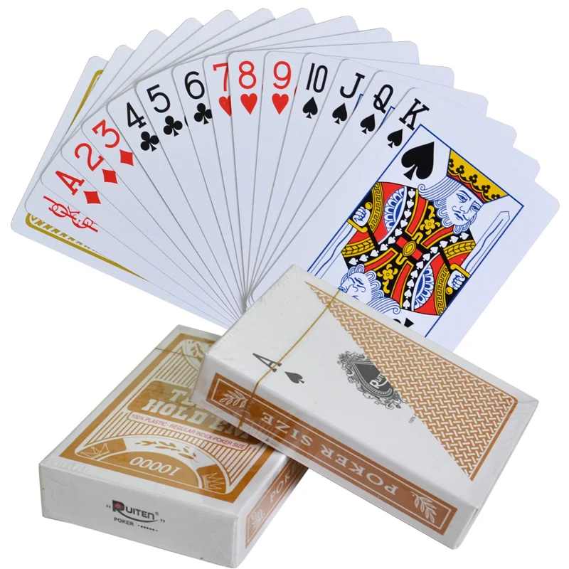 

High quality 100% plastic playing card gambling poker card for wholesales, Silve/gold