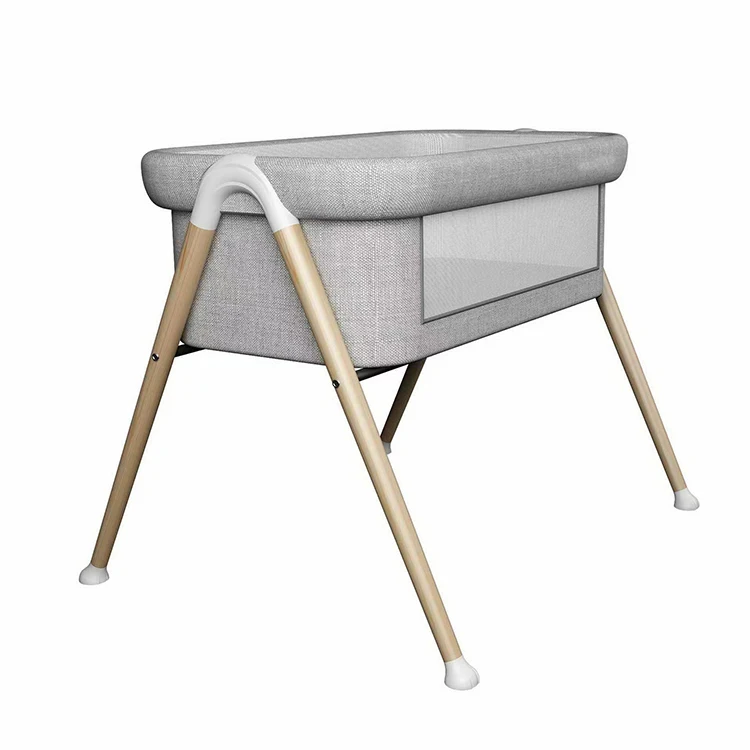 

Brightbebe new born pretty baby crib small baby bed beech or steel optional bedside bassinet