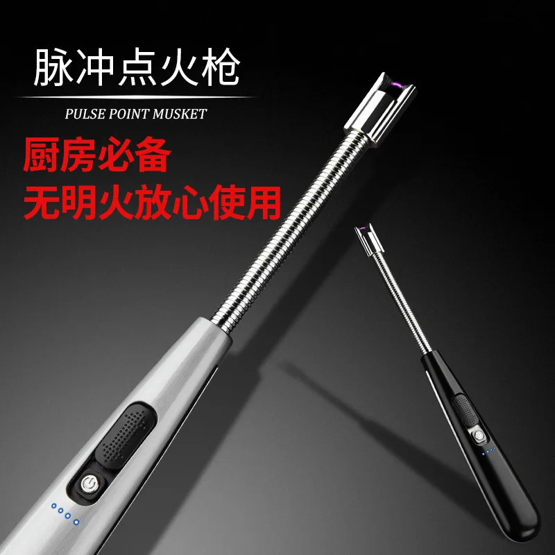 Kitchen Long Electric Plasma Arc Lighter Electronic Arc Lighter Plasma USB Rechargeable Flexible Neck Lighter for Cooking Gift