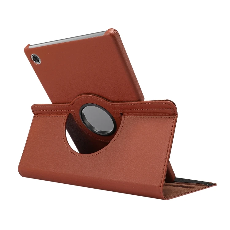 

For Lenovo Tab M10 Plus 10.3 360 Degree Rotation Litchi Texture Flip Leather Case with Holder(Brown)
