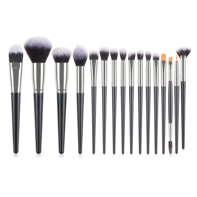 

Wholesale 16pcs Professional Makeup Brush Set Foundation Blush Eye Brush Private Label Cosmetic, Black