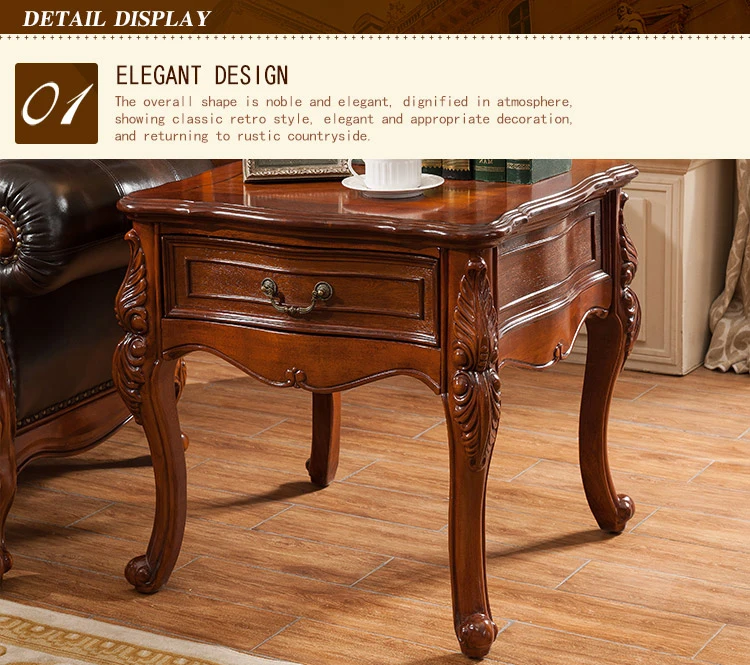 American Antique Living Room Furniture Wooden Corner Table With Storage