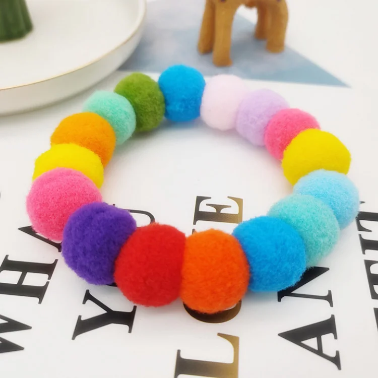

Cat dog necklace pet jewelry colorful fluff ball collar custom adjustable