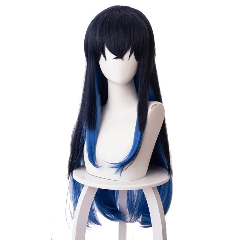

Dark Blue Gradient Royal Blue Long Hair Anime Comic Exhibition Cosplay Hair High Temperature Silk COS Wigs, Pic showed
