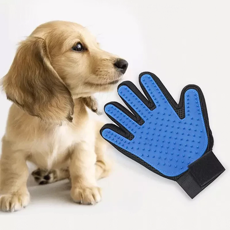 

Online Shop Hot Sale Gentle Pet Dog Cleaning Grooming Glove Brush, Pink/blue