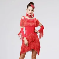 

Wholesale Ballroom Latin Sequin Tassel Dance Dress ladies fancy dress costume