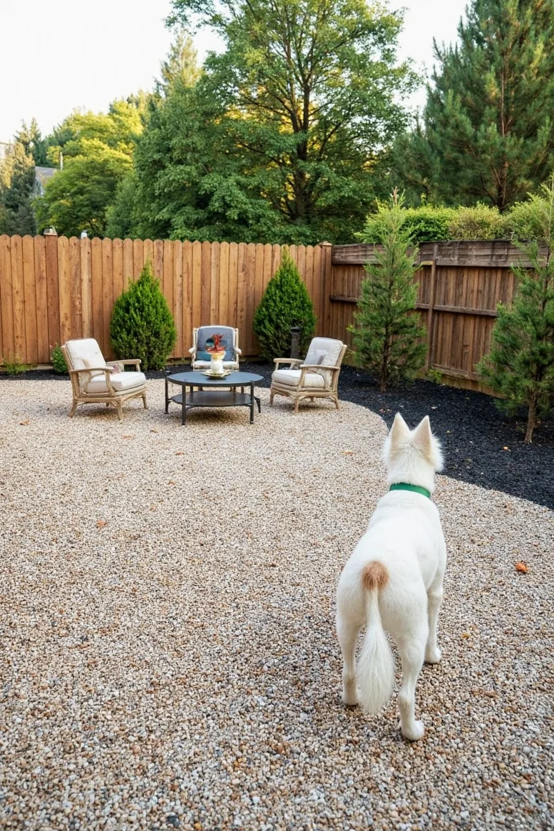 Interlocking plastic grid system beneath gravel surface