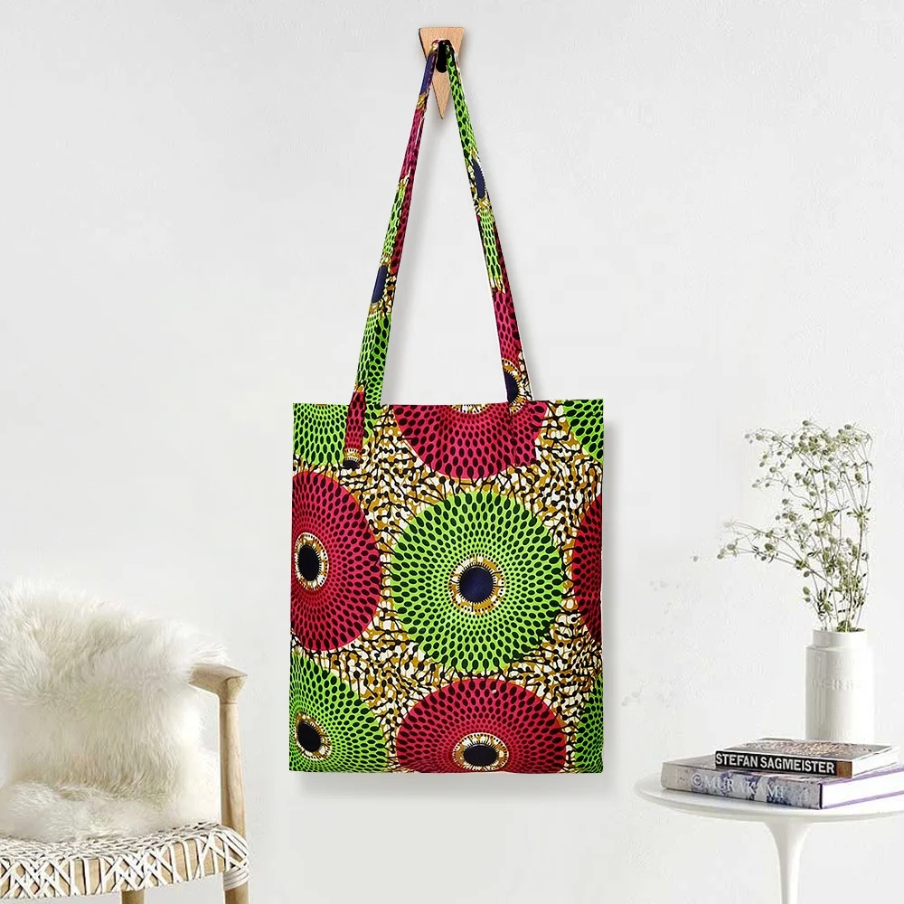 

2021 Factory wholesale custom printed canvas Shopping bag Standard Size wax cotton daily tote bag for ladies