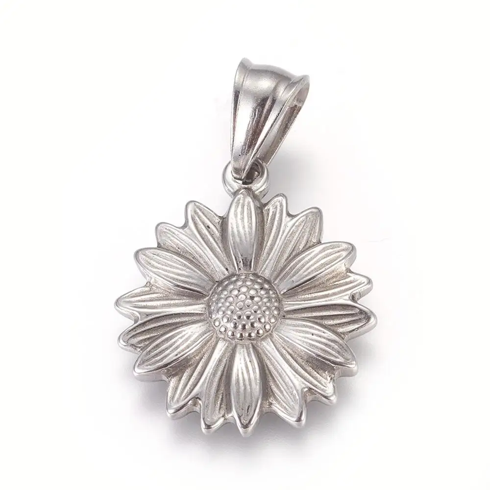 

PandaHall 304 Stainless Steel Flower Jewelry Pendant Charm