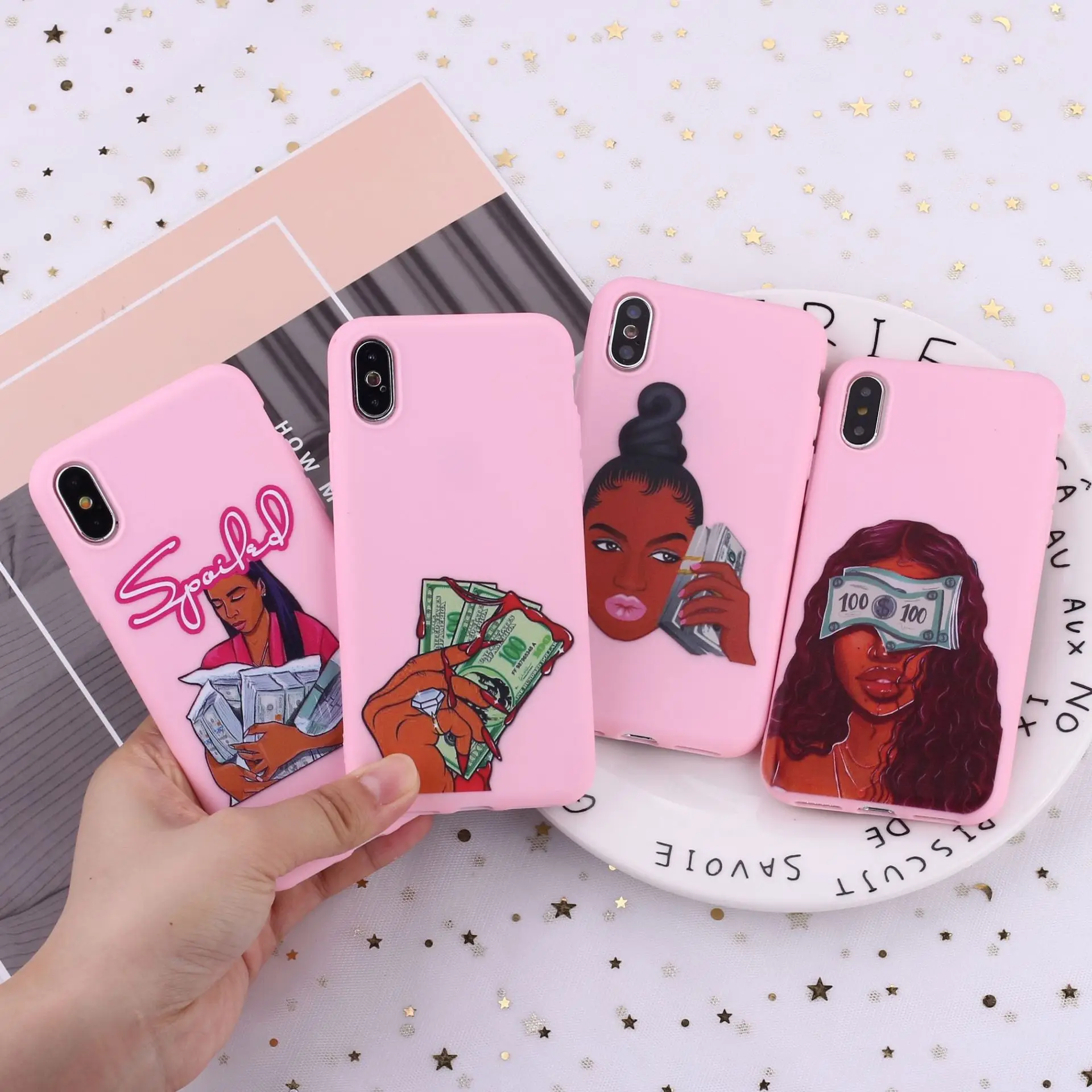 

Mobile Phone Soft TPU Cell Phone Case African Black girl Back Cover Phone Case For iPhone 12 Series